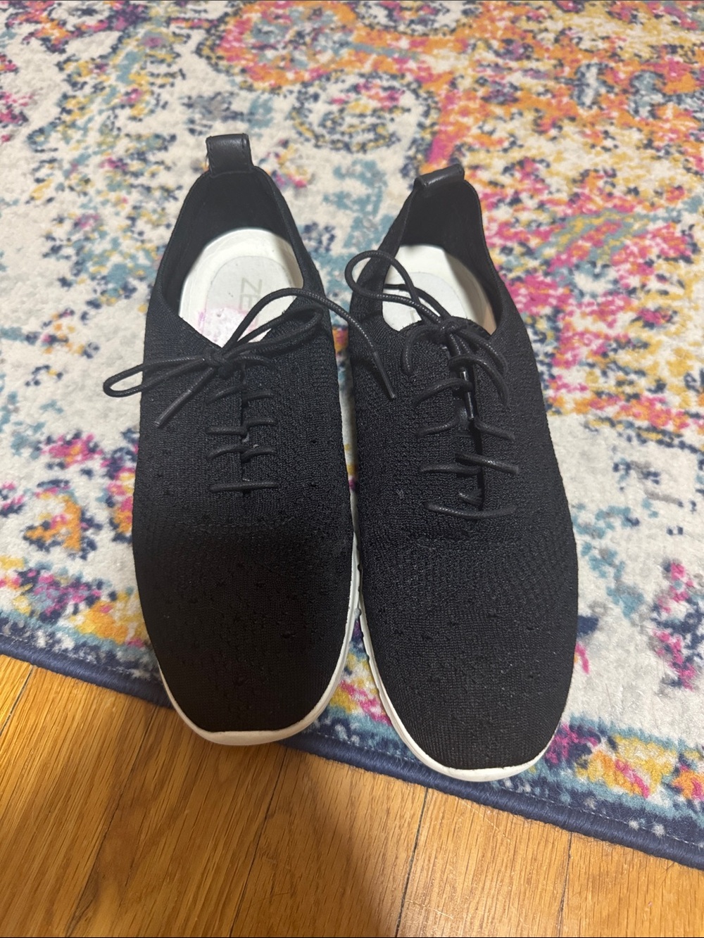 Cole Haan Black Knit Lace-Up Zerogrand Women’s Oxfords